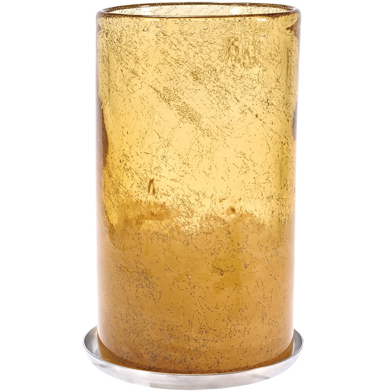 DGガラスピラーポット＆ソーサーH19 サンシャイン | 穴あき鉢・植木鉢