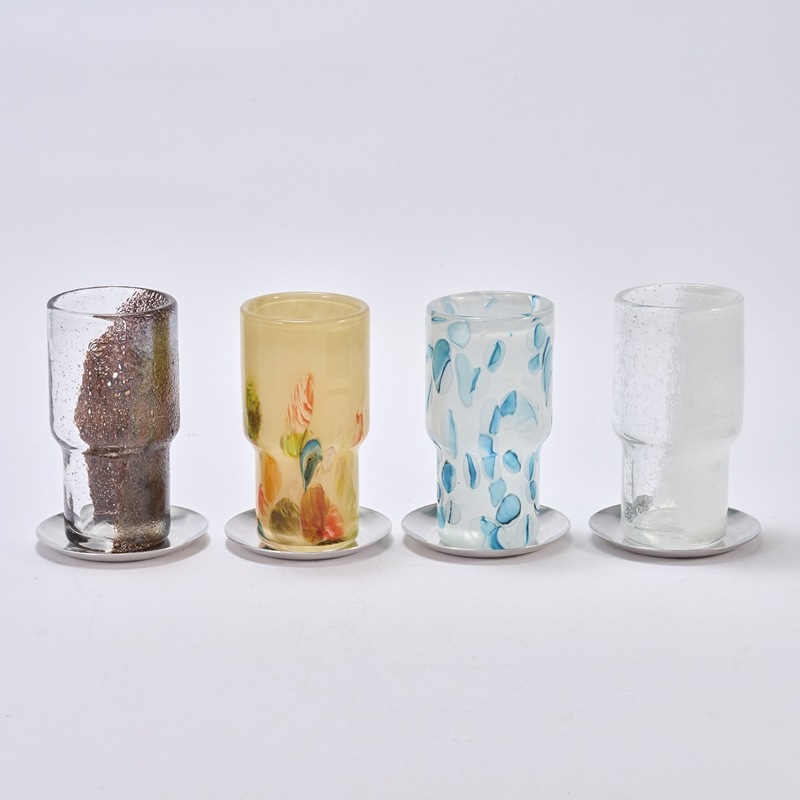 DGガラスステップロングポット＆ソーサーφ8.5xH16 クリアMB | 穴あき鉢