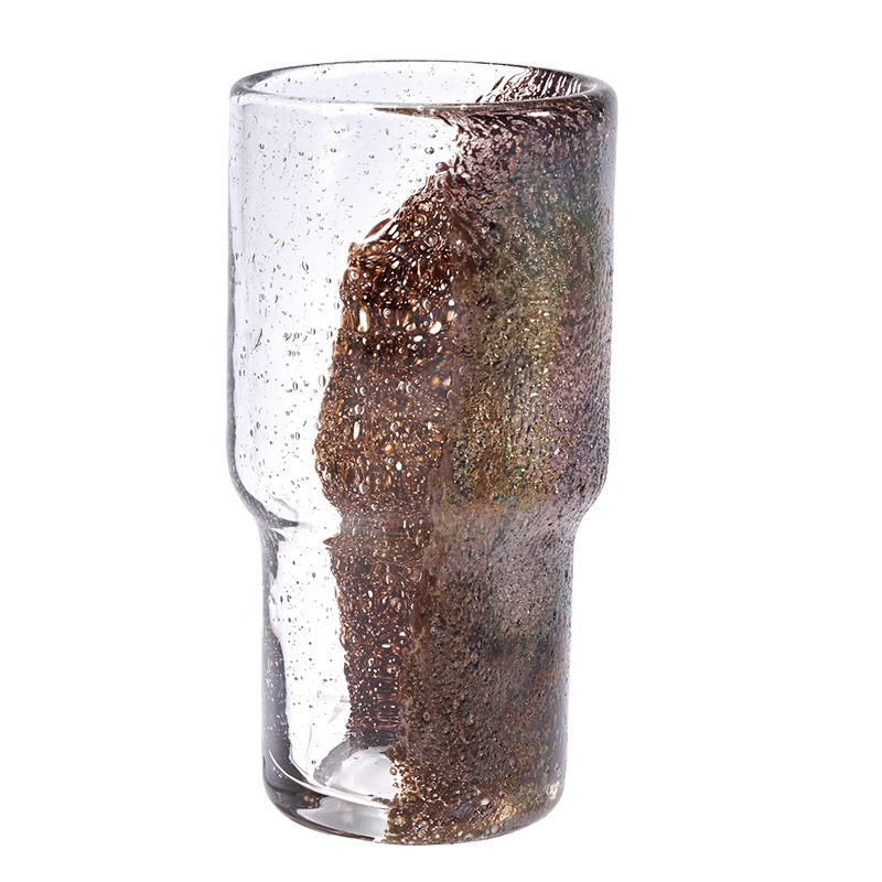 DGガラスステップロングポット＆ソーサーφ8.5xH16 クリアMB | 穴あき鉢