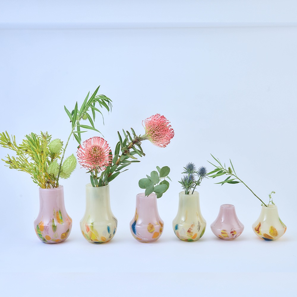 DGアンフォラボトルφ12(7)xH18 LVフラワー | ガラスの花瓶・花器