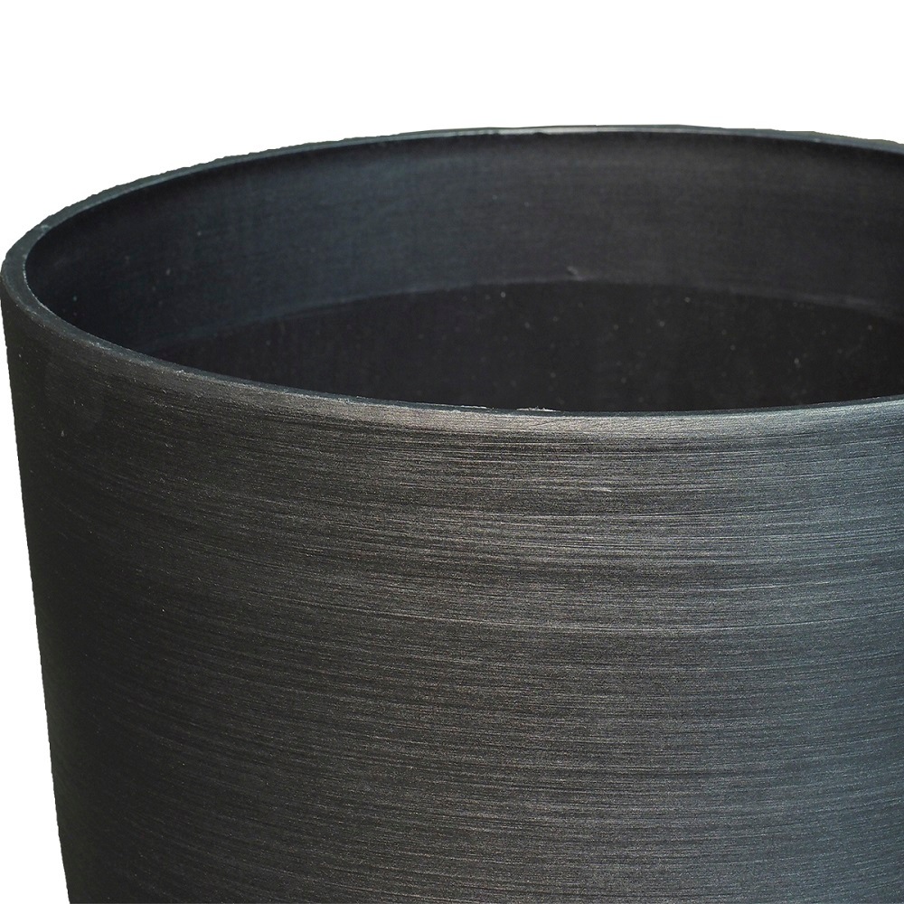 FRラウンドプランターブラックストーンMφ35×H42.5 | 大型花器 -FRP