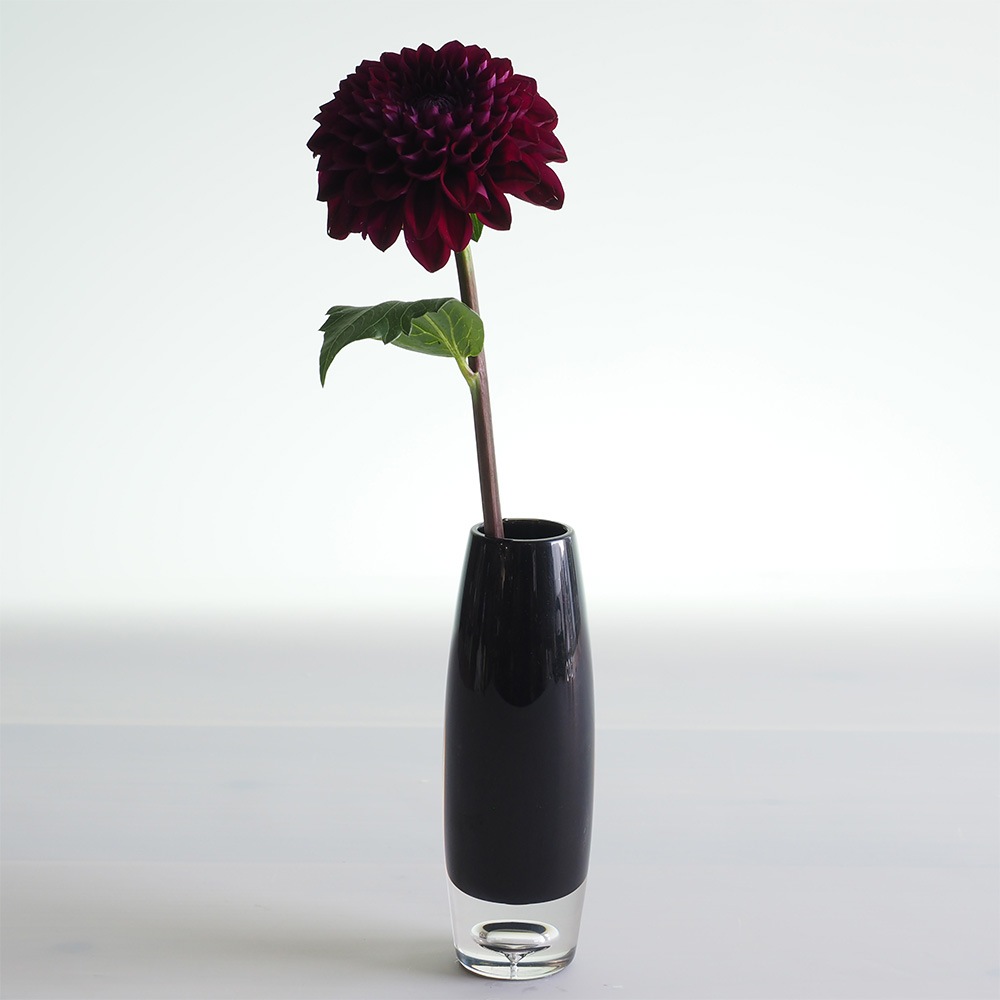 【割れない花瓶!?ポリカ】PV一輪挿しスリムブラックφ6xH18
