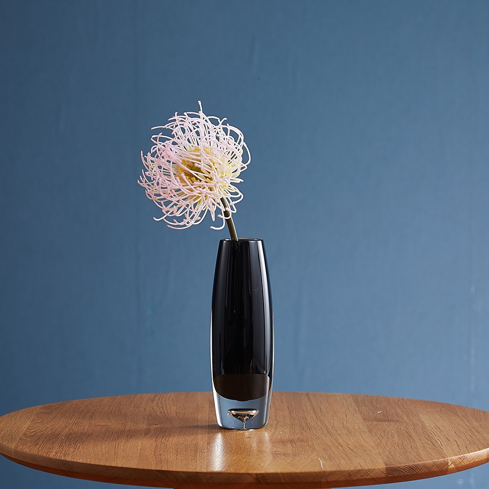 【割れない花瓶!?ポリカ】PV一輪挿しスリムブラックφ6xH18