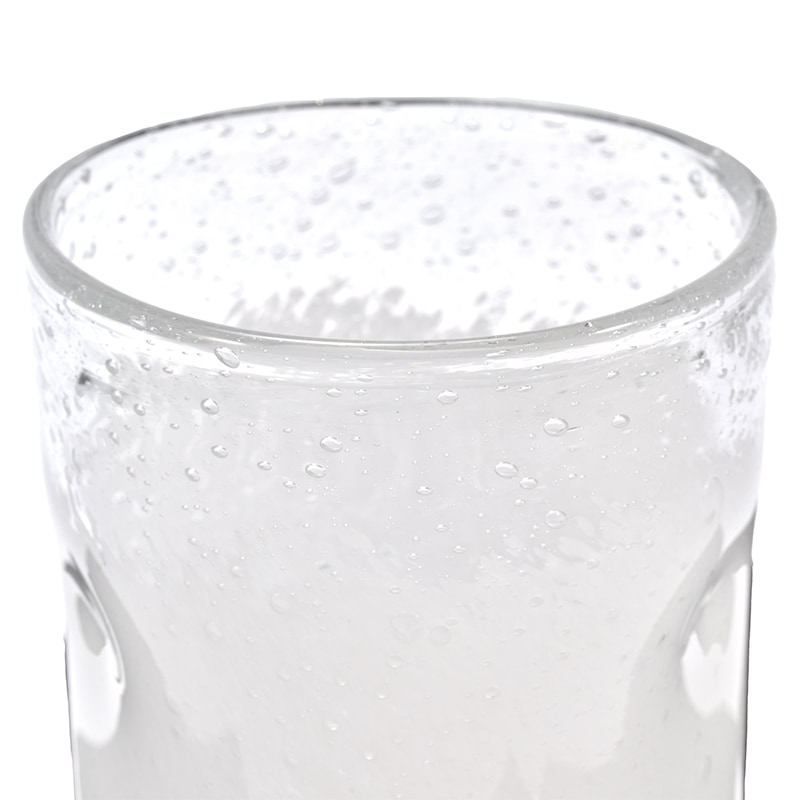 DGガラスナローポット＆ソーサーH10 クリアホワイト | 穴あき鉢