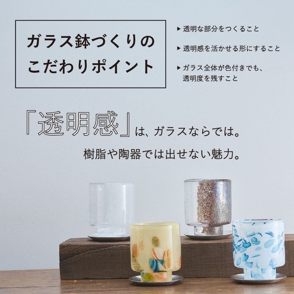 DGガラスナローポット＆ソーサーH10 サンシャイン