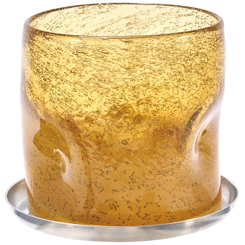 DGガラスナローポット＆ソーサーH10 サンシャイン