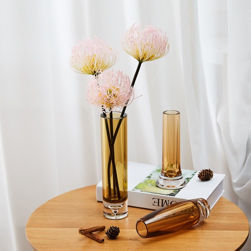 【割れない花瓶!?ポリカ】PV一輪挿シスリムブラウン φ6xH18