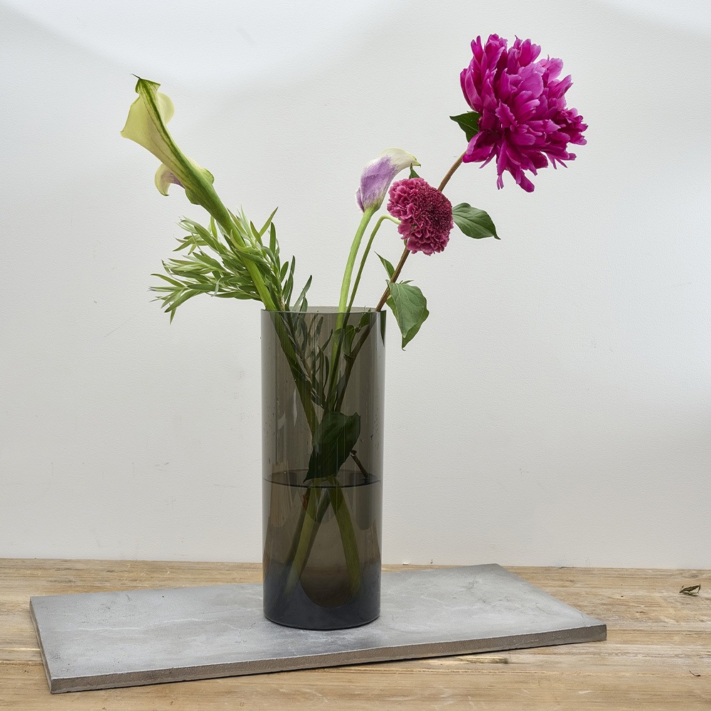 【割れない花瓶!?ポリカ】PVシリンダーグレイφ12xH40