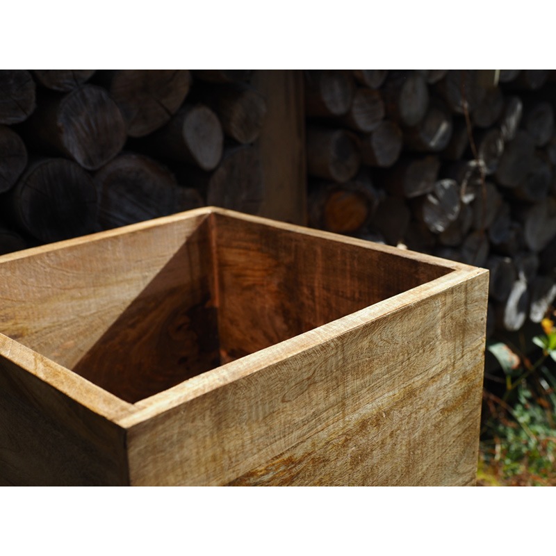 AMナチュラルウッドキューブBOXH15.5