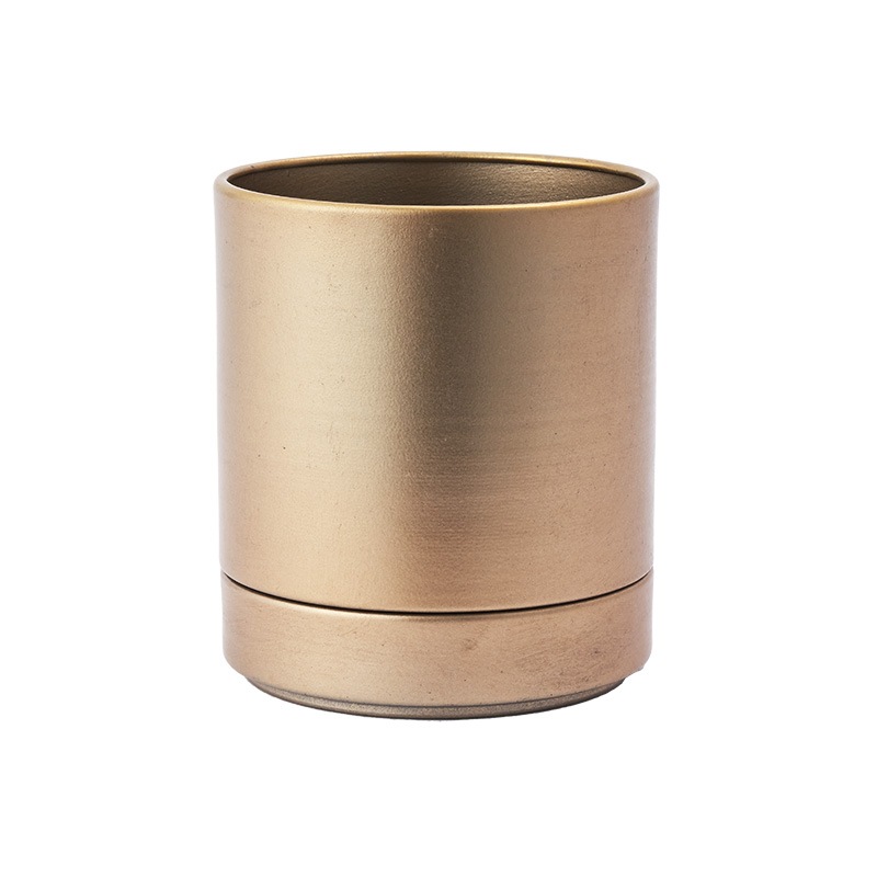 MC円柱メタルecoポット皿付|鉄はエコ|アンティークゴールド#3