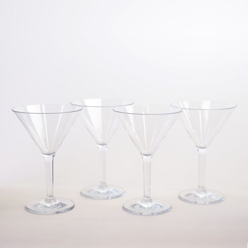 【割れない花瓶!?ポリカ】PVカクテルグラス4個セットH17