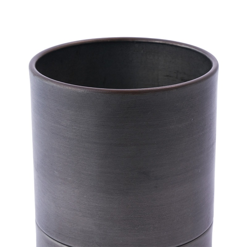 MC円柱メタルecoポット皿付|鉄はエコ|ダークブラック#3