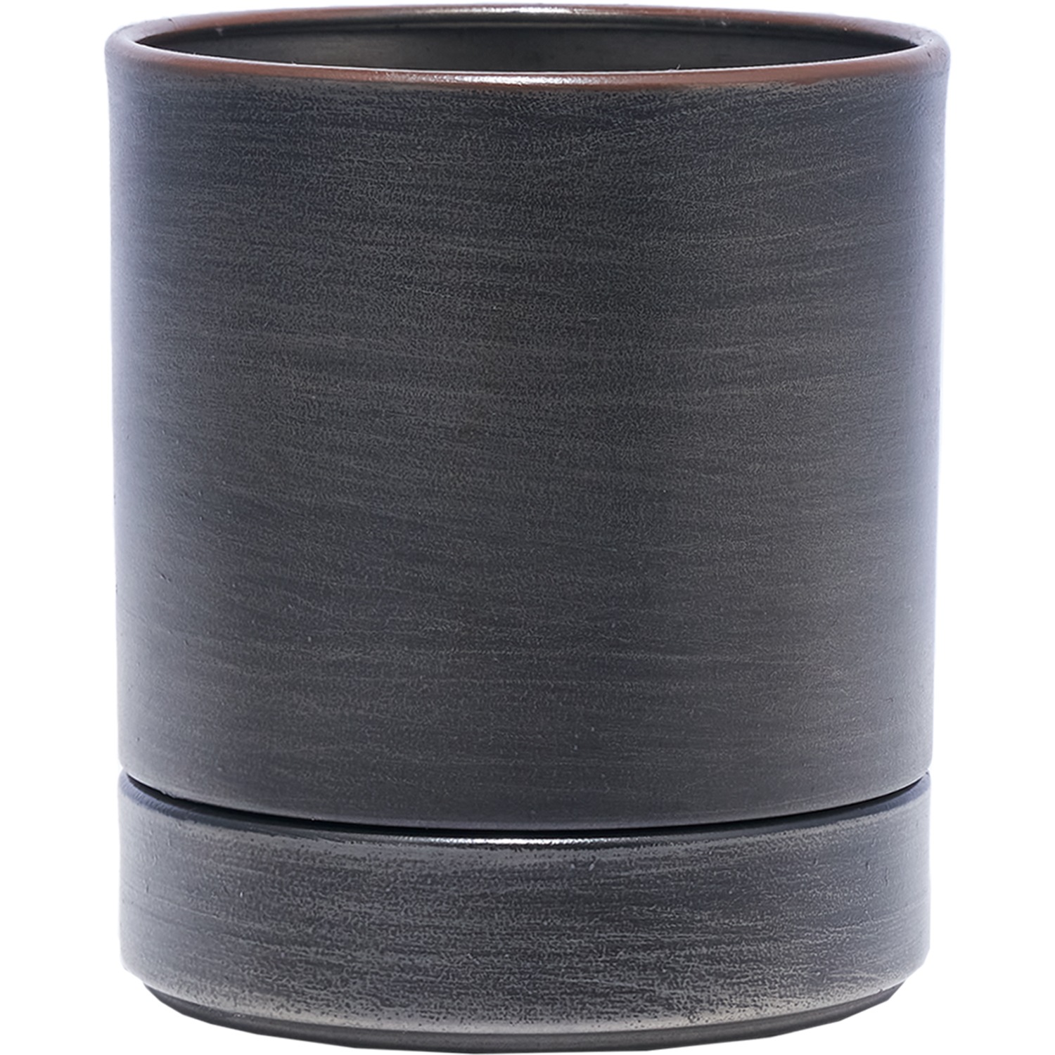 MC円柱メタルecoポット皿付|鉄はエコ|ダークブラック#3