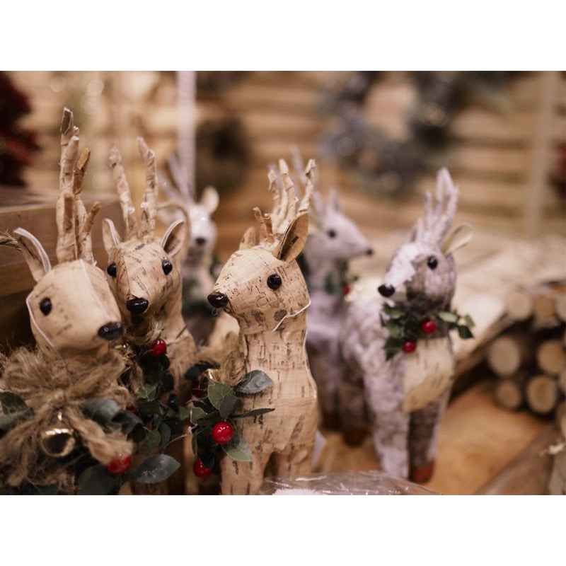 白樺風トナカイ H19.5 | 2025シーズン商品,クリスマス小物 ,XMAS