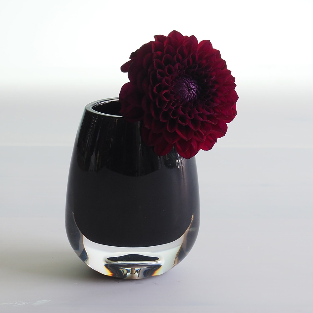 【割れない花瓶!?ポリカ】PVティアドロブラック8x10.5xH13