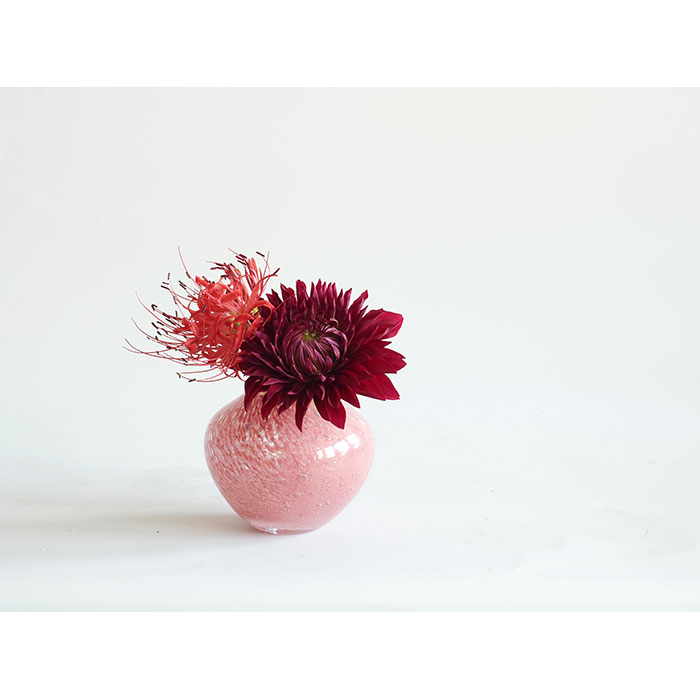 692 骨董 アンティーク ピンクオパール渦巻き紋様花瓶 フリルガラス 明治 Vintage Fenton Glass Hobnail Ruffled Fan Vase/ビンテージ