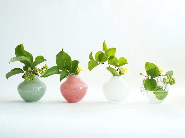 花器　ガラス　ピンク　17 津軽びいどろ 口すぼまり 花器 | おしゃれなガラスの花瓶