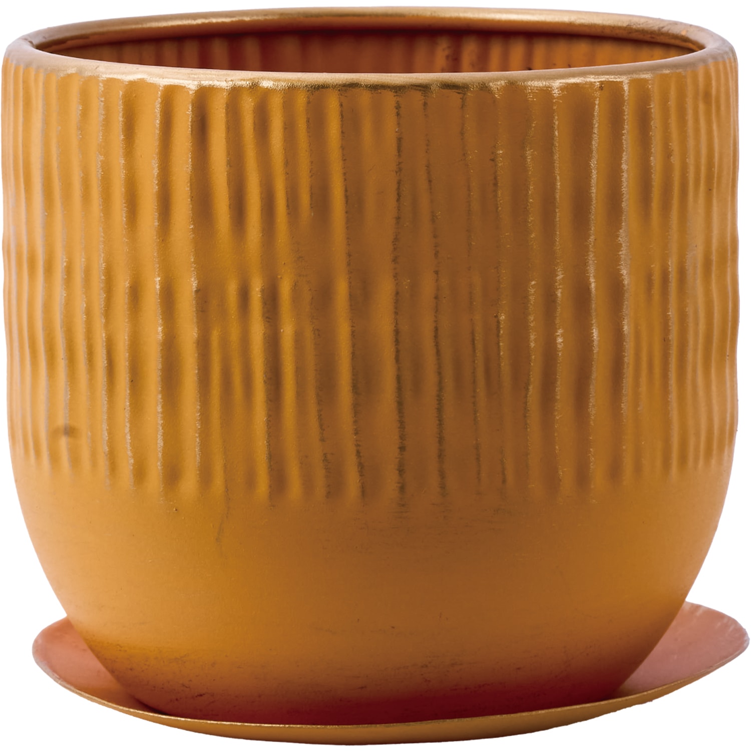 MC円形アールメタルecoポット皿付|鉄はエコ|GSF＃3 | 鉄製花器 | 花の