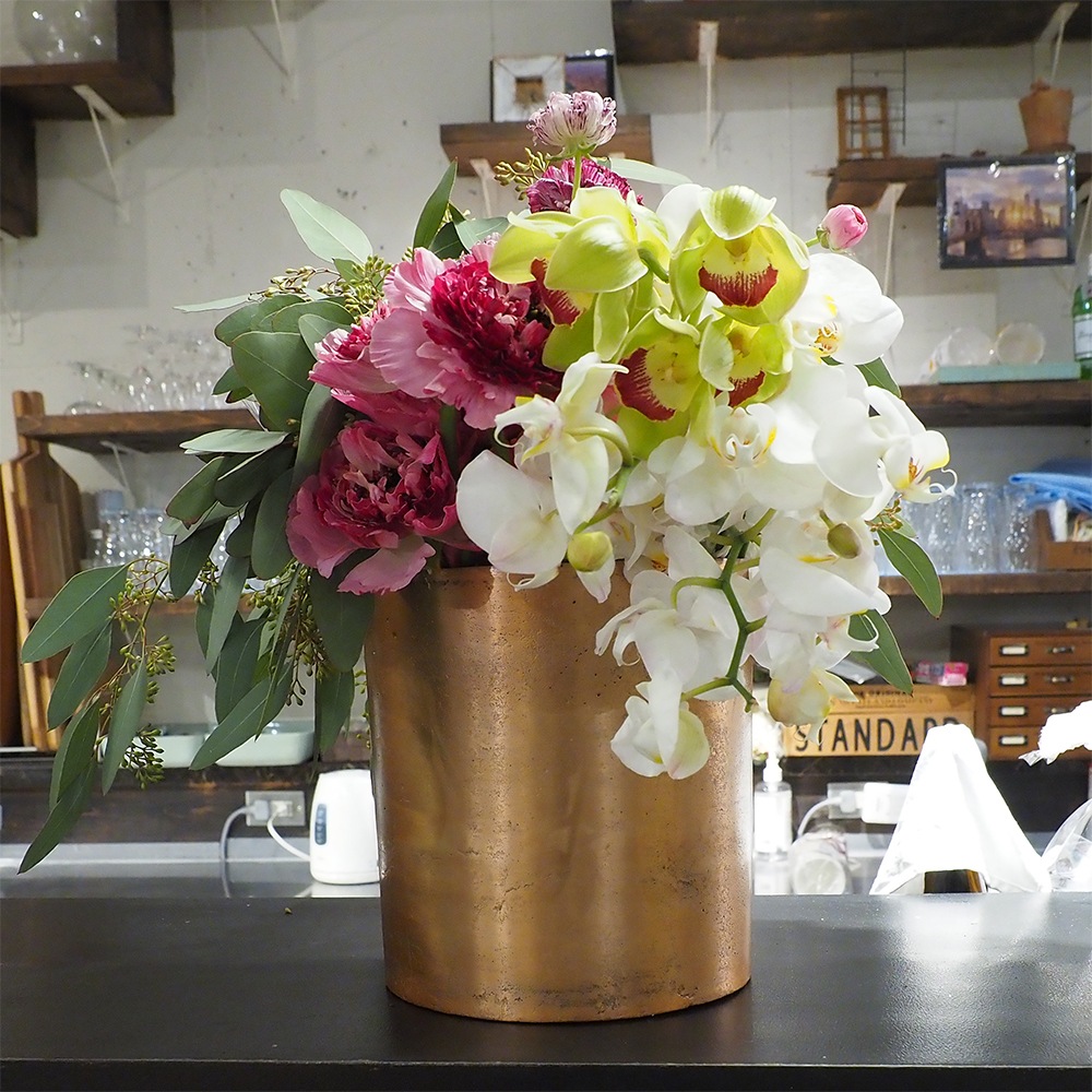 AMシリンダーポット ゴールドH21.5