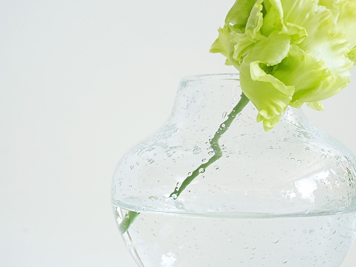 DGガラスキュルットクリアー H9.5 | ガラスの花瓶・花器,ハンドメイド