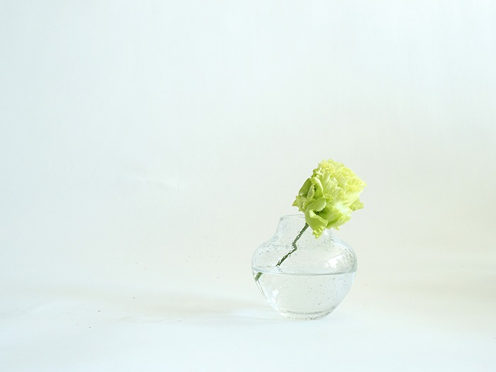 DGガラスキュルットクリアー H9.5 | ガラスの花瓶・花器,ハンドメイド