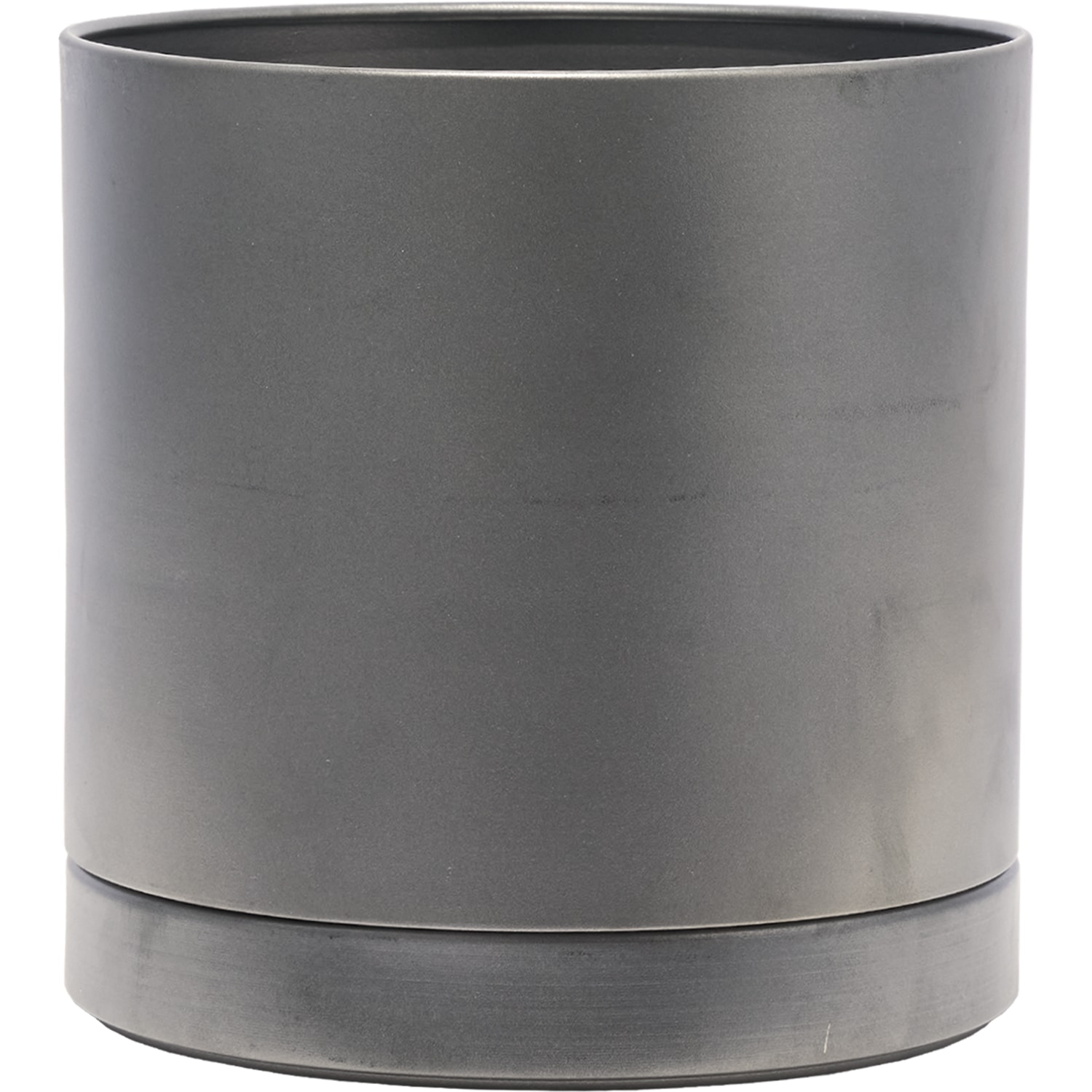 MC円柱メタルecoポット皿付|鉄はエコ|クールグレー#6