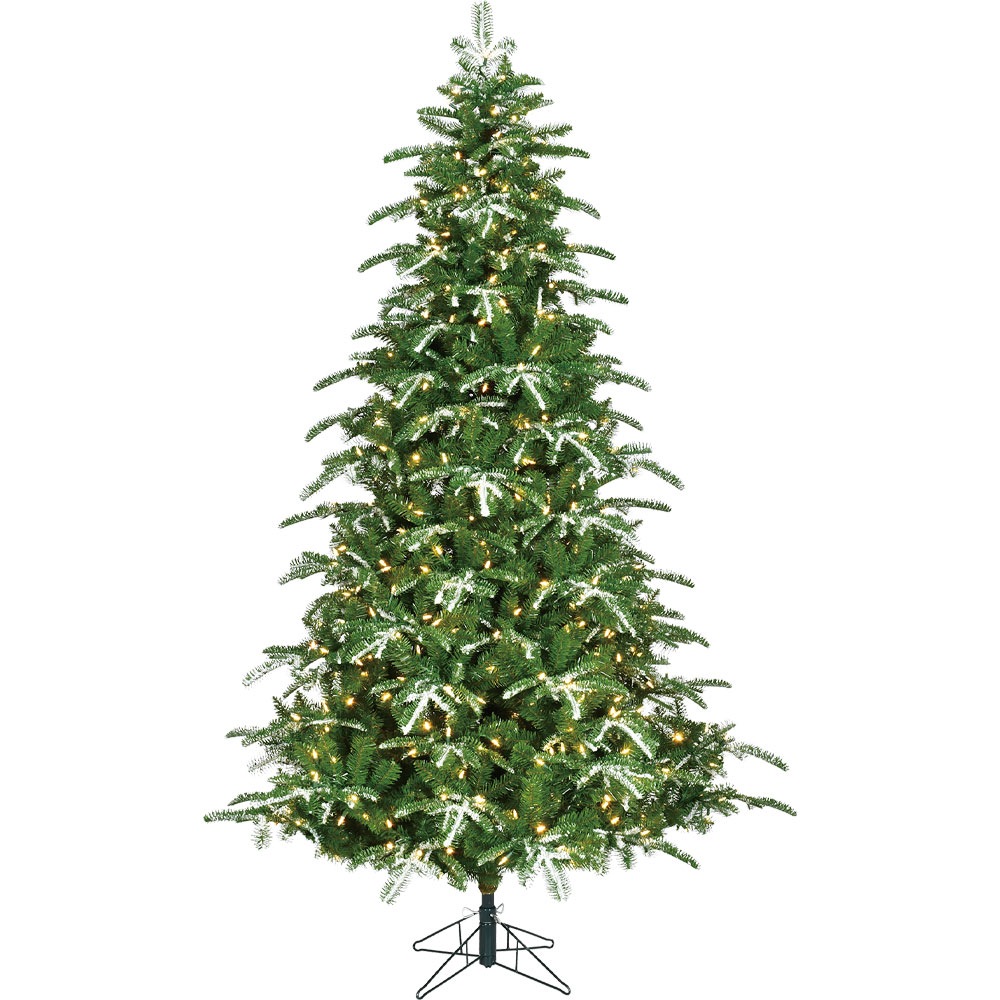 8700048_クリスマスツリーLEDライト付き 直径147cm×高さ2.3m HTスノーフロストツリーウォームホワイトLED
