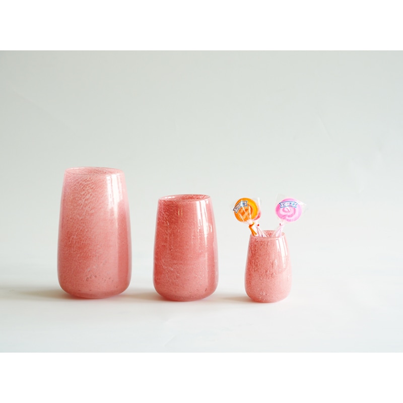 DGティアドロップベースピンク H18 | ガラスの花瓶・花器,ハンドメイド