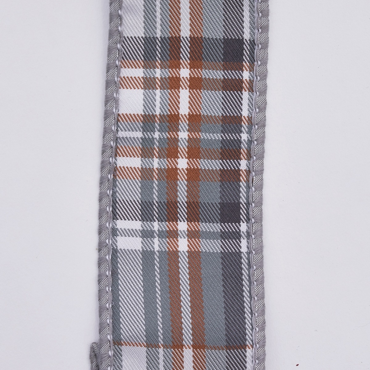 ワイヤー入りリボン PLAID CHECKS TAFETTA DBLFUSED RIBBON GY 3.8cm