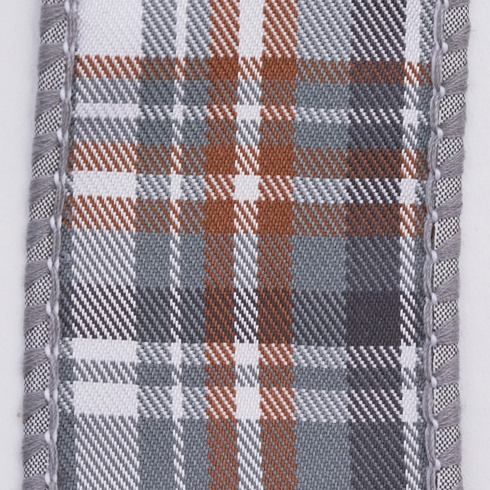 ワイヤー入りリボン PLAID CHECKS TAFETTA DBLFUSED RIBBON GY 3.8cm