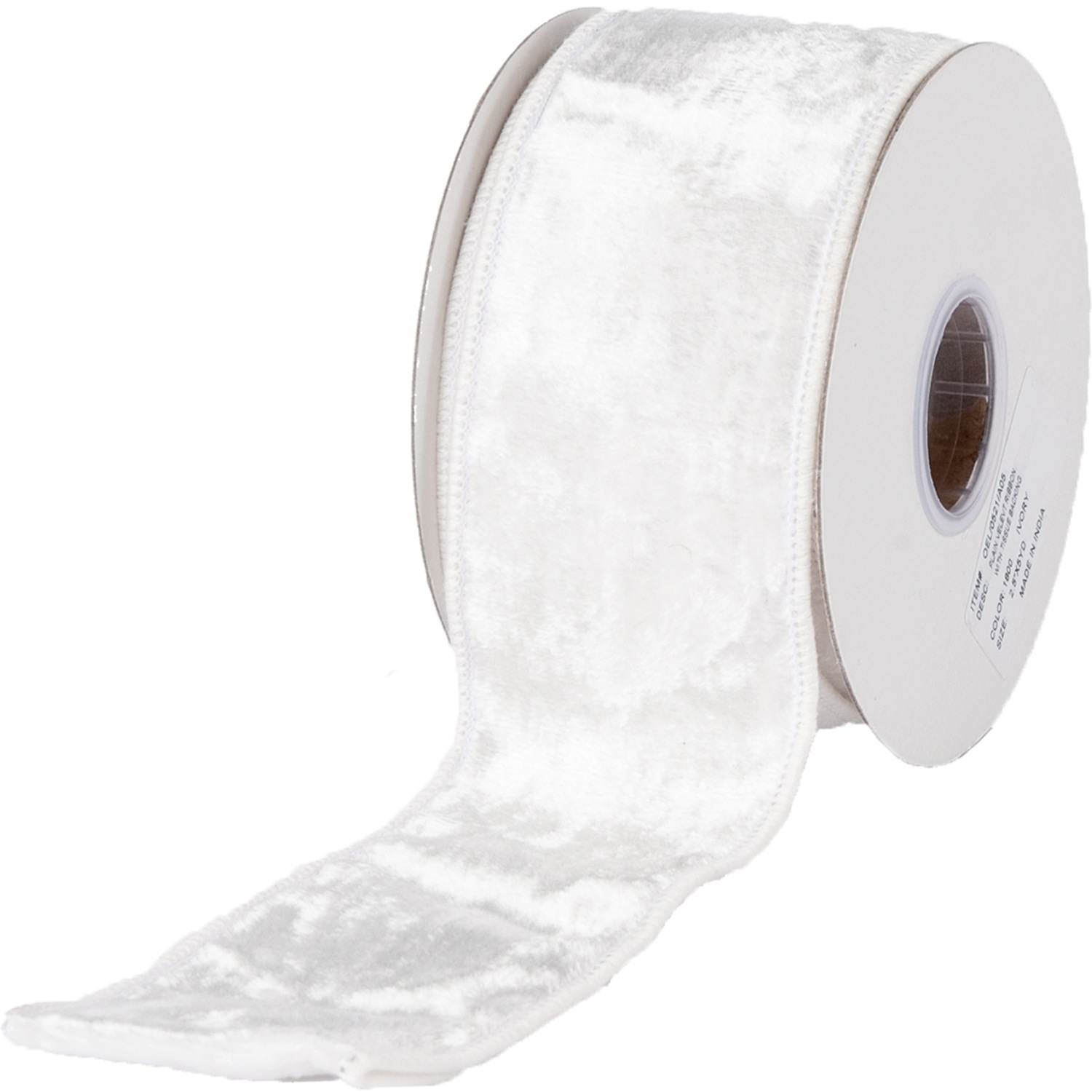 @ワイヤー入りリボン PLAINVELEVT W/TISSUE BACKING WH 幅63mm★廃番
