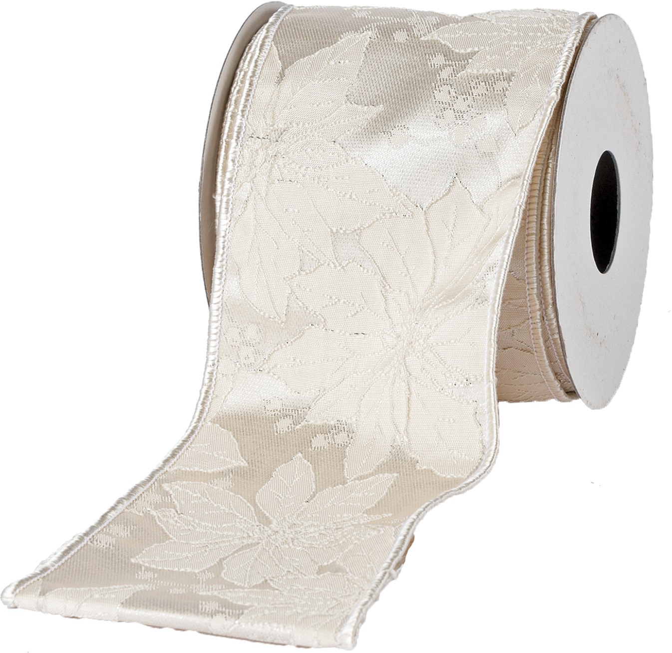 @ワイヤー入りリボン POINESTTA JACQUARD WH 幅100mm★廃盤