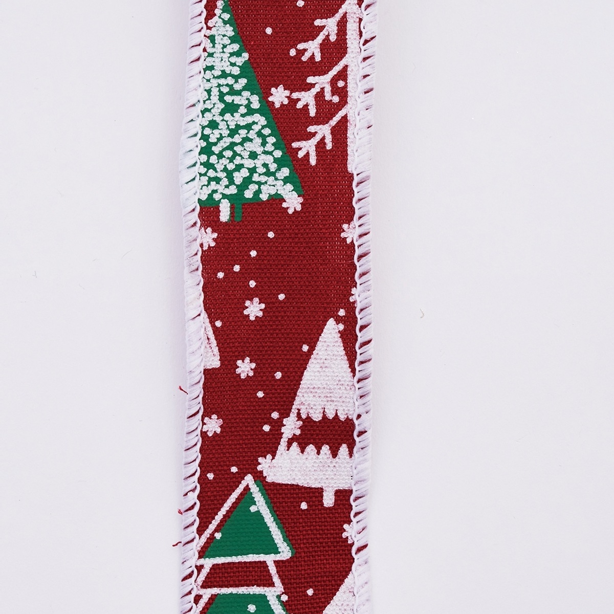 ワイヤー入りリボン CHRISTMAS TREE PRINTED CANVAS RIBBON 3.8cm