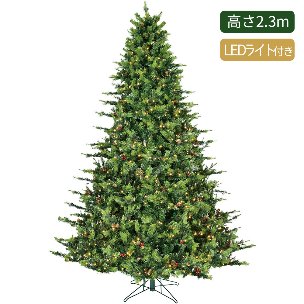 予約商品】☆新商品☆クリスマスツリーLEDライト付き 直径165cm×高さ