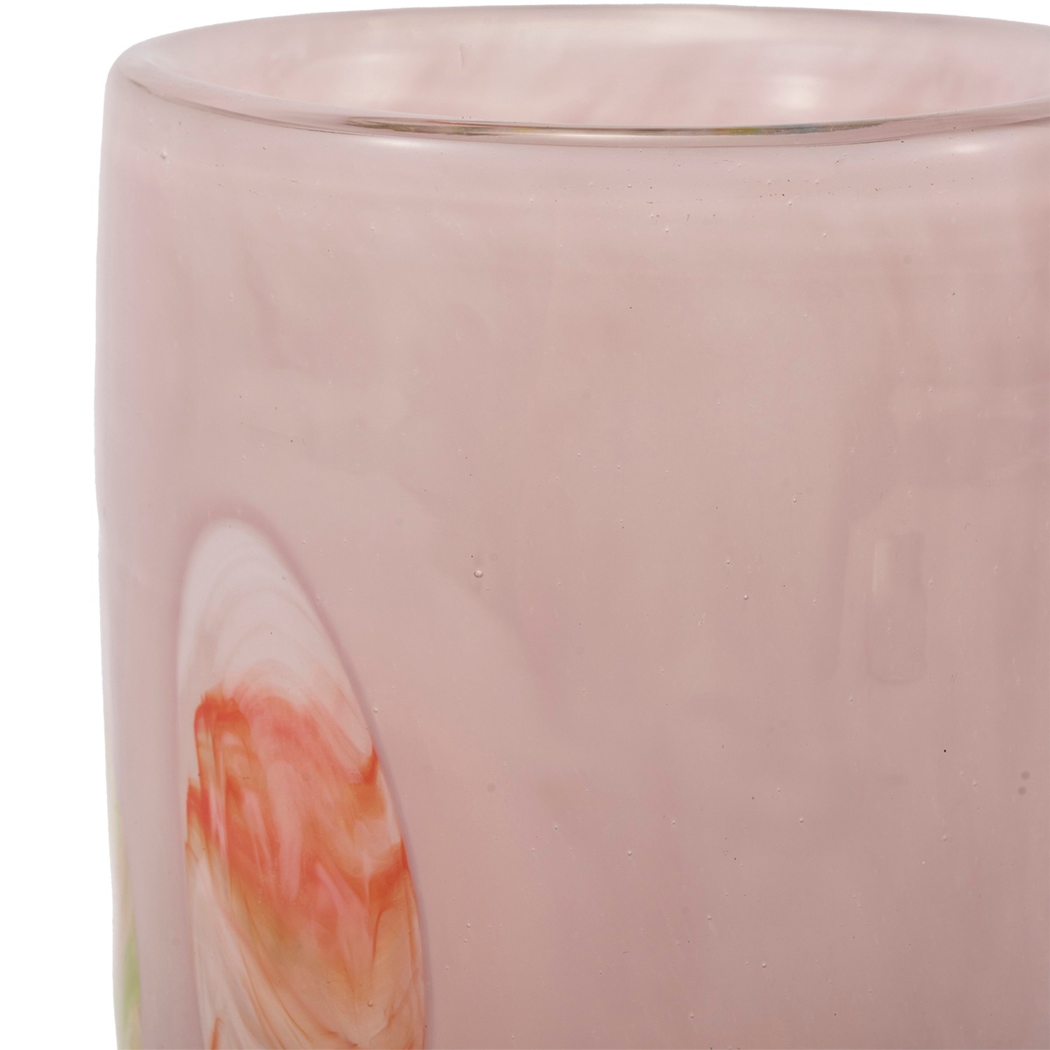 DGガラスステップロングポット＆ソーサーH16 ラベンダーフラワー