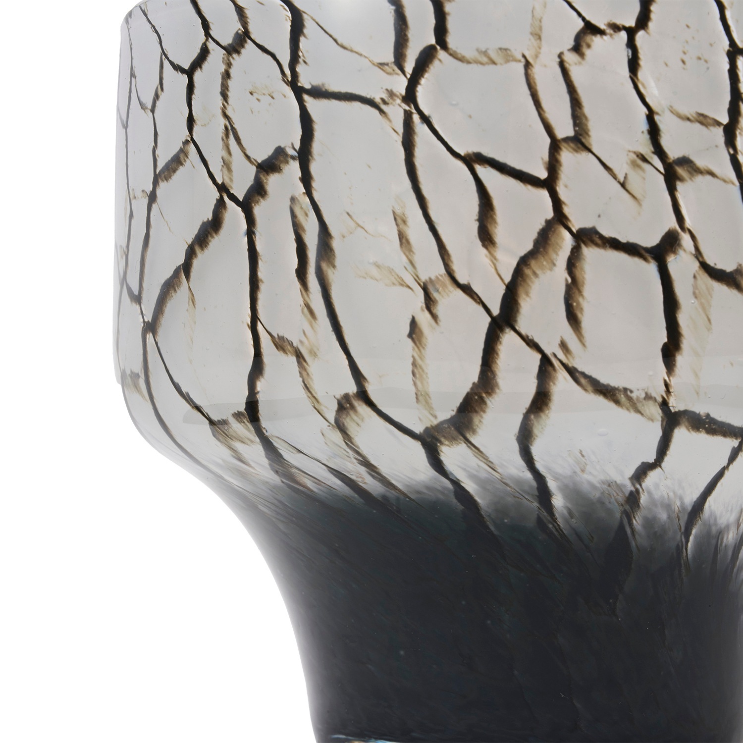 DGガラスコンフォートポット＆ソーサーH12 ブラックアイス | 穴あき鉢