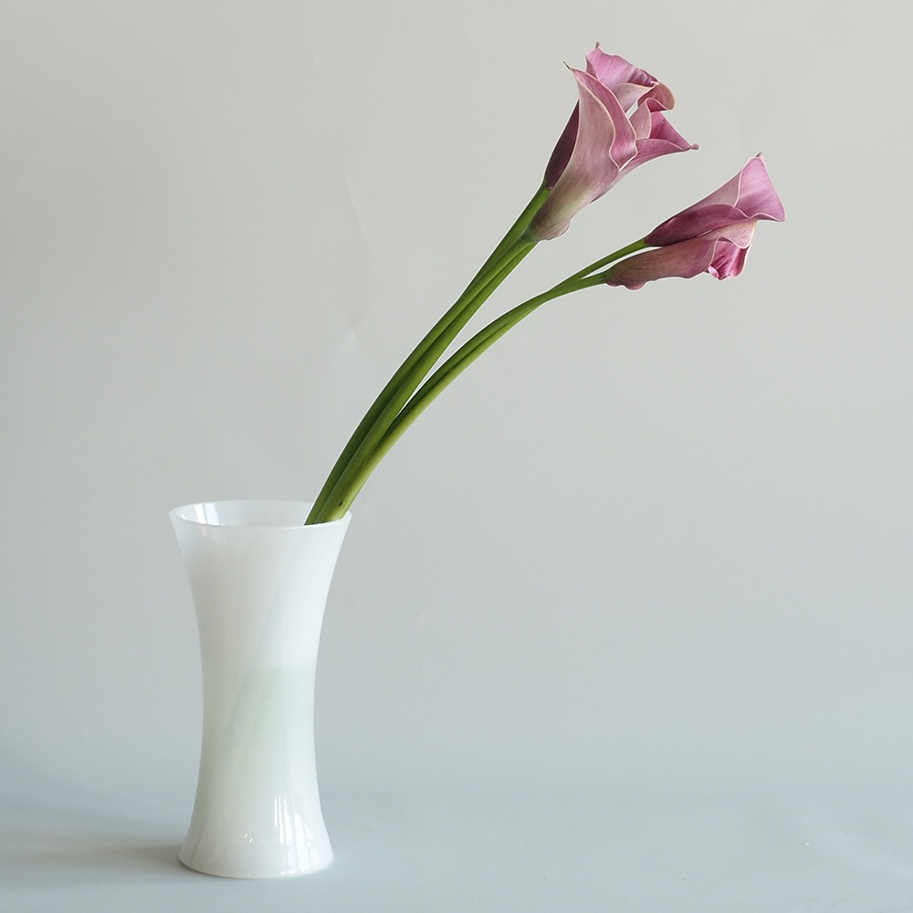 【割れない花瓶!?ポリカ】PVフラワーベースホワイトH19.5