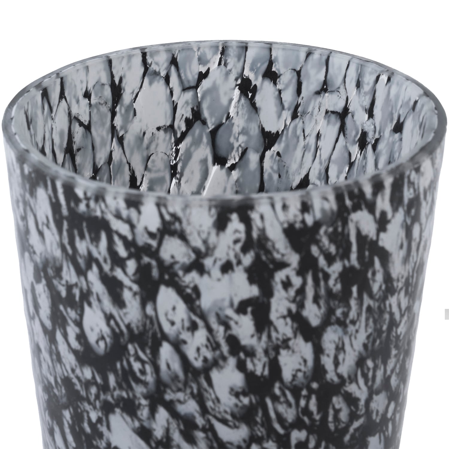 DGガラスラウンドフットポット＆ソーサーφ10xH12 ゼブラ | 穴あき鉢