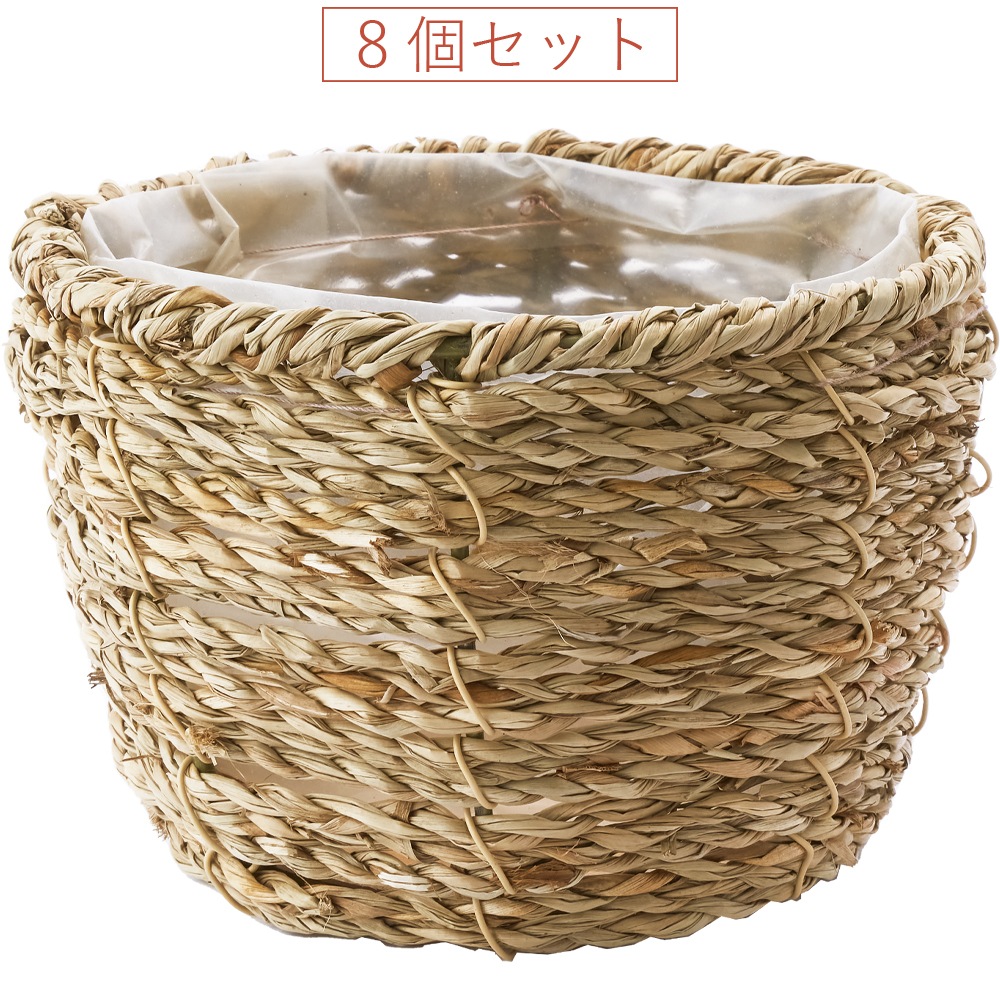PP浅丸シーグラスナチュラルmini 8個セット φ12×H8