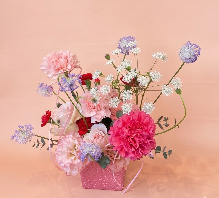 【母の日限定】リボン・カーネーション(ピンク)