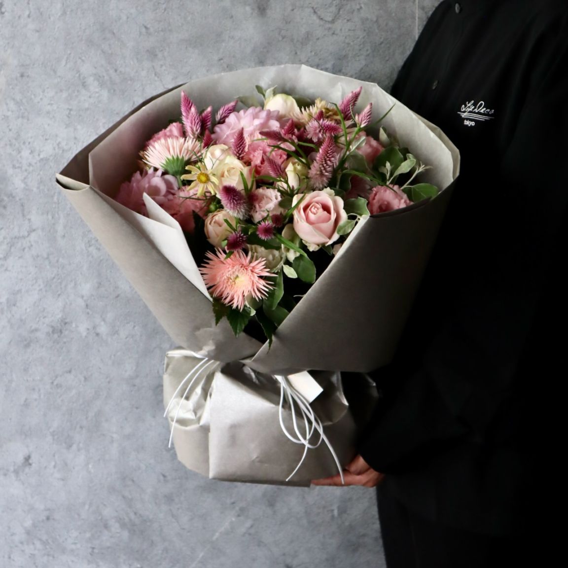 特選花束ML「桃華 toka」可憐な大人ピンク濃淡ブーケ