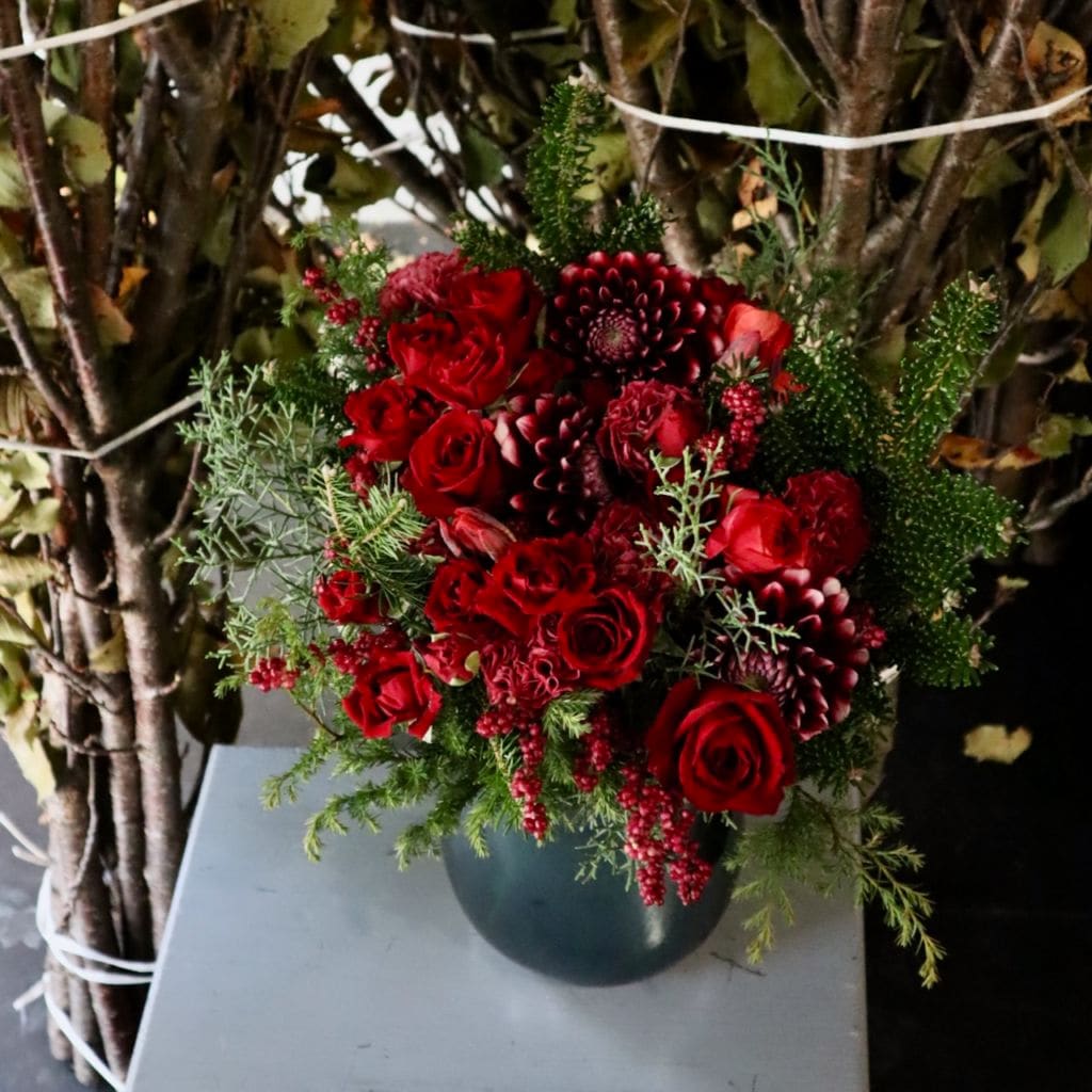 特選花束special「朱玉 shugyoku」レッドグラデーションのローズブーケ