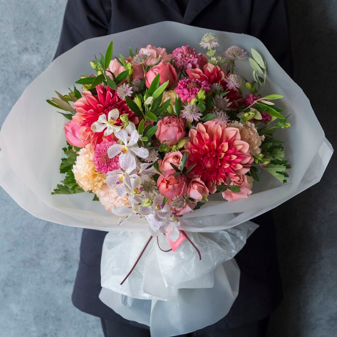【maarui】春色の花束　生花　宅急便 遅れてごめんね【Mother's Month】特選花束ML「桃花鴇色