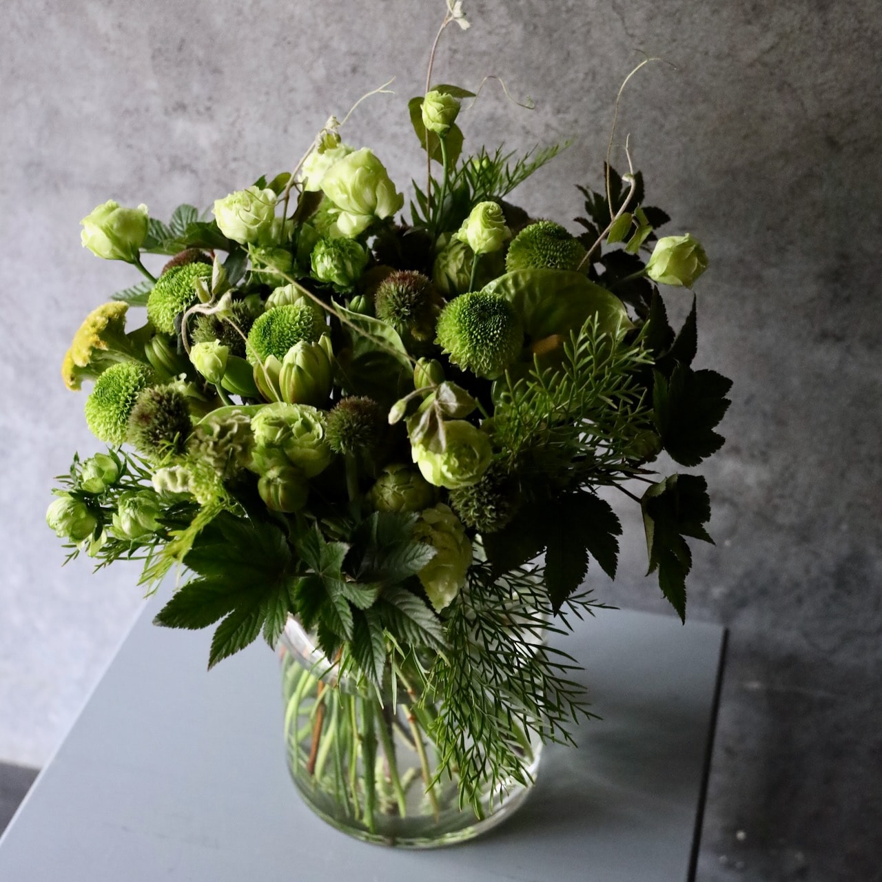 特選花束ML「萌葱色 moegiiro」 穏やかなグリーンの花のブーケ