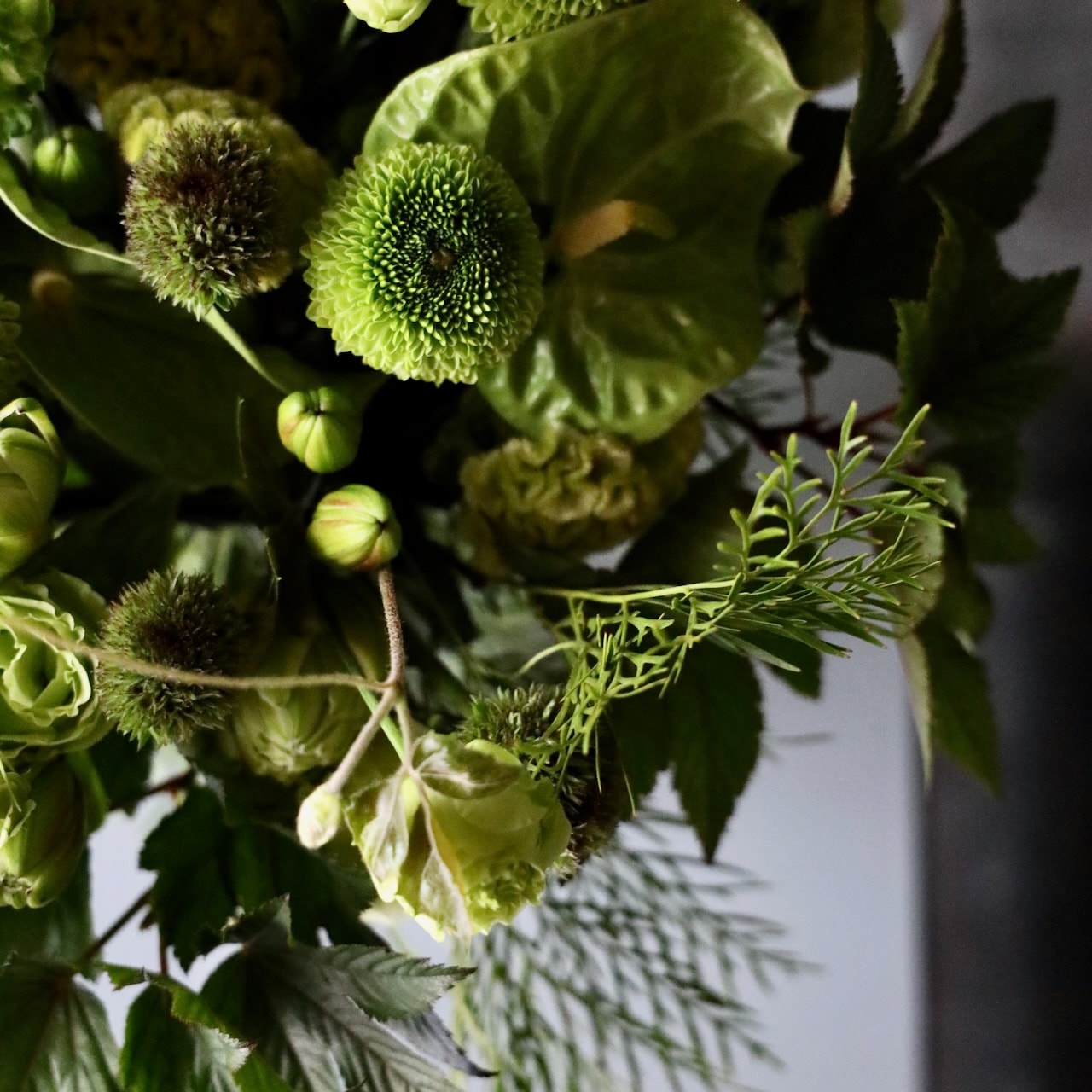 特選花束ML「萌葱色 moegiiro」 穏やかなグリーンの花のブーケ