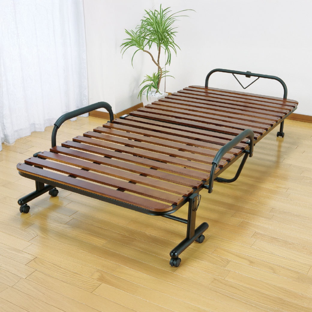 日本製 中居木工 らくらく折りたたみ式畳ベッド ワイド NK-2710