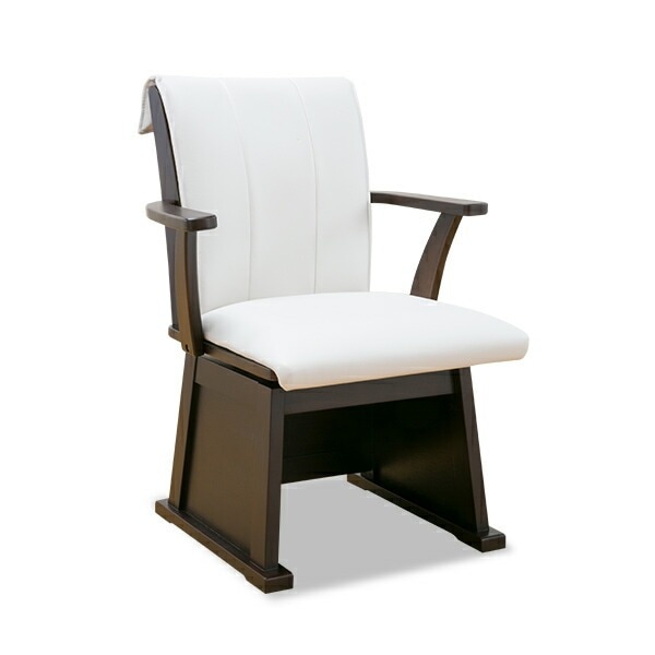 天然木肘付き回転こたつチェア