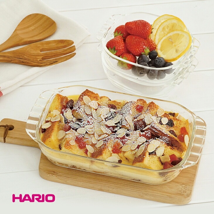 HARIO ハリオ 耐熱ガラス製トースター皿 3個セット 大×1・小×2