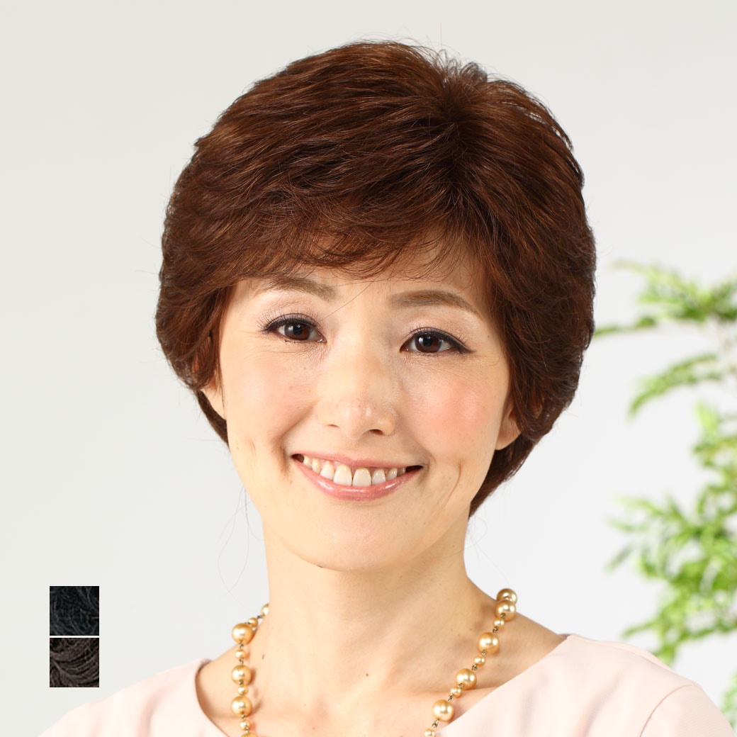 人毛100％カールショート おしゃれかつら