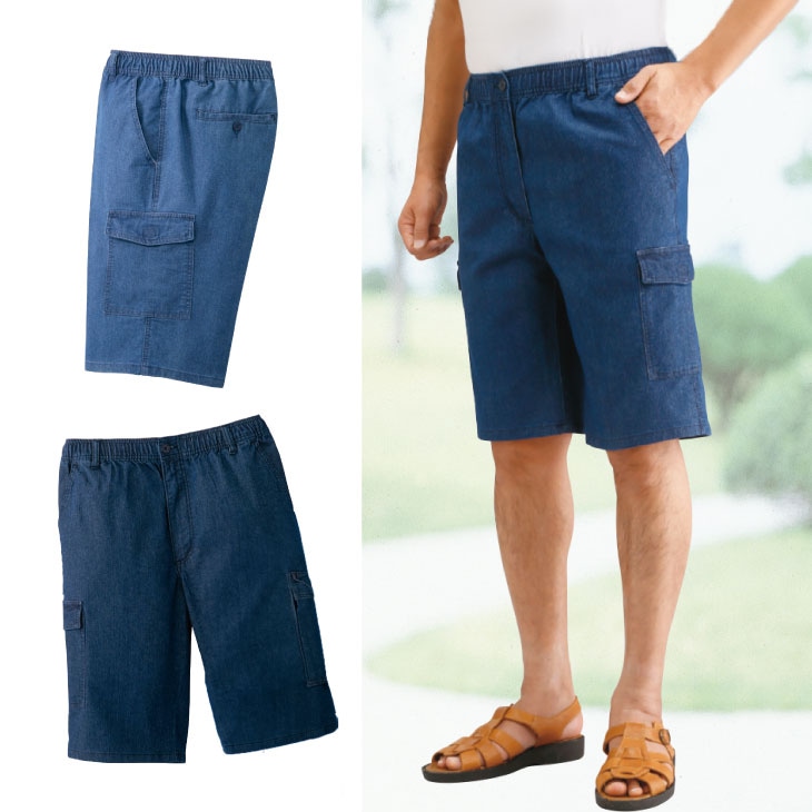 ストレッチデニムハーフパンツ2色組 同サイズ